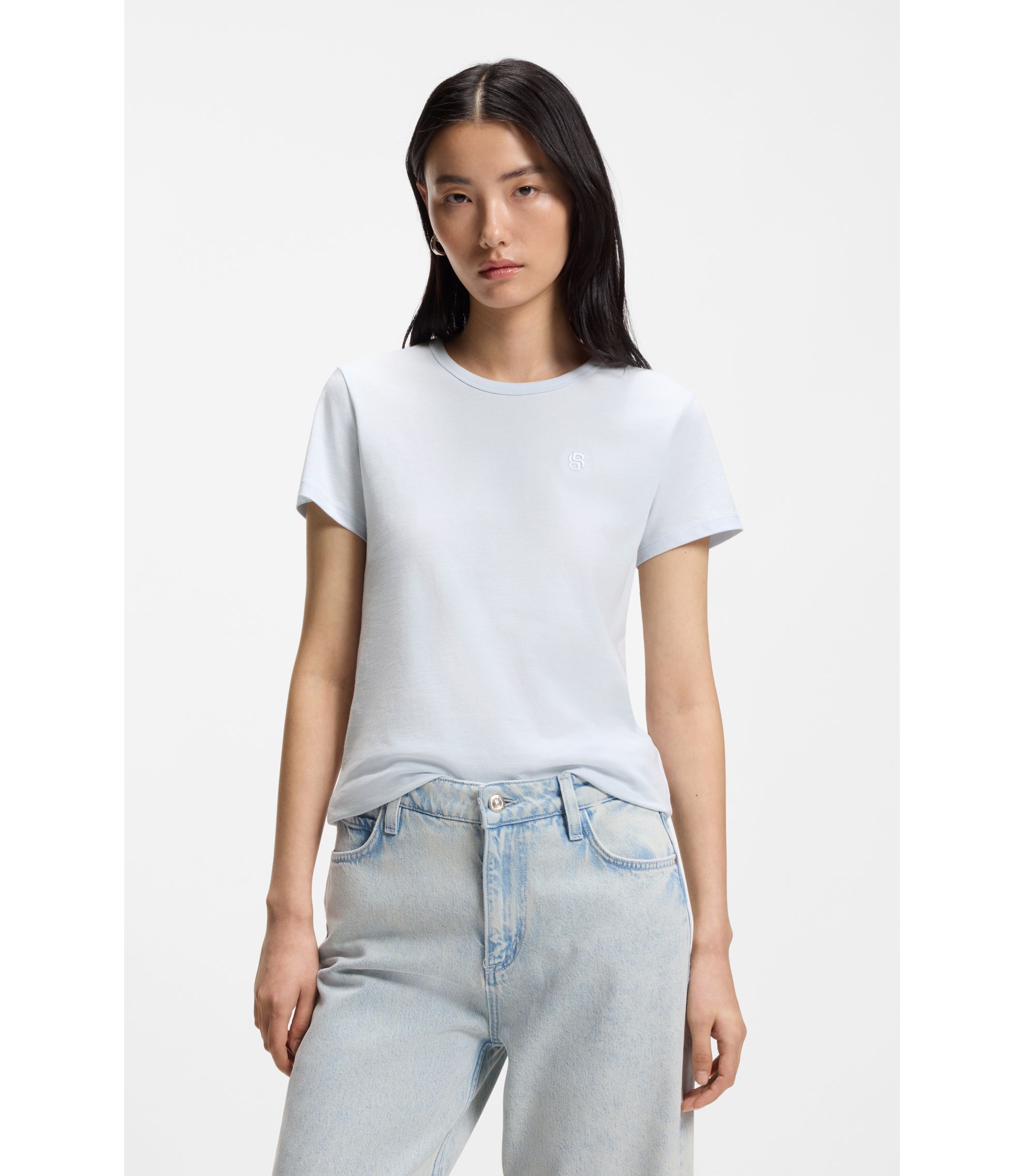 Slim-Fit T-Shirt aus Baumwoll-Jersey mit Double-B-Monogramm