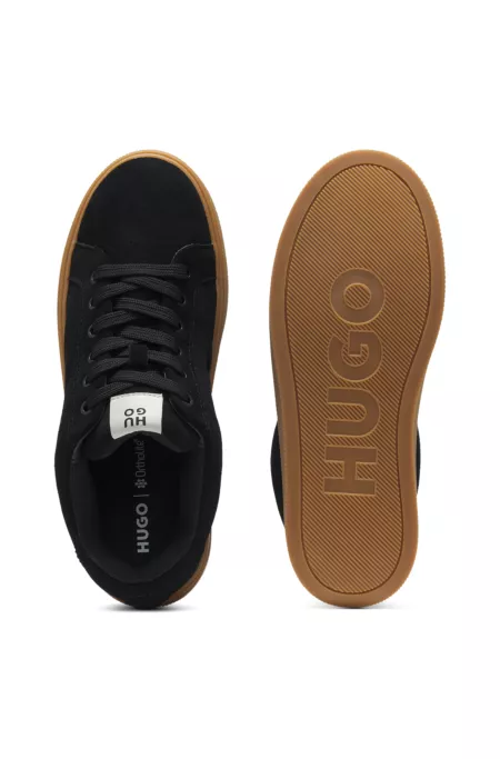 Suede trainers with padded tongue