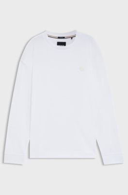 Mercerised-cotton T-shirt with Double B monogram, White