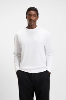 Mercerised-cotton T-shirt with Double B monogram, White