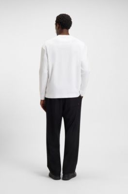 Mercerised-cotton T-shirt with Double B monogram, White