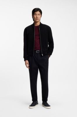 Sneakers in similpelle martellata con rifiniture in pelle, Nero