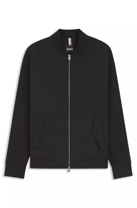 Mercerised-cotton zip-up sweatshirt with Double B monogram