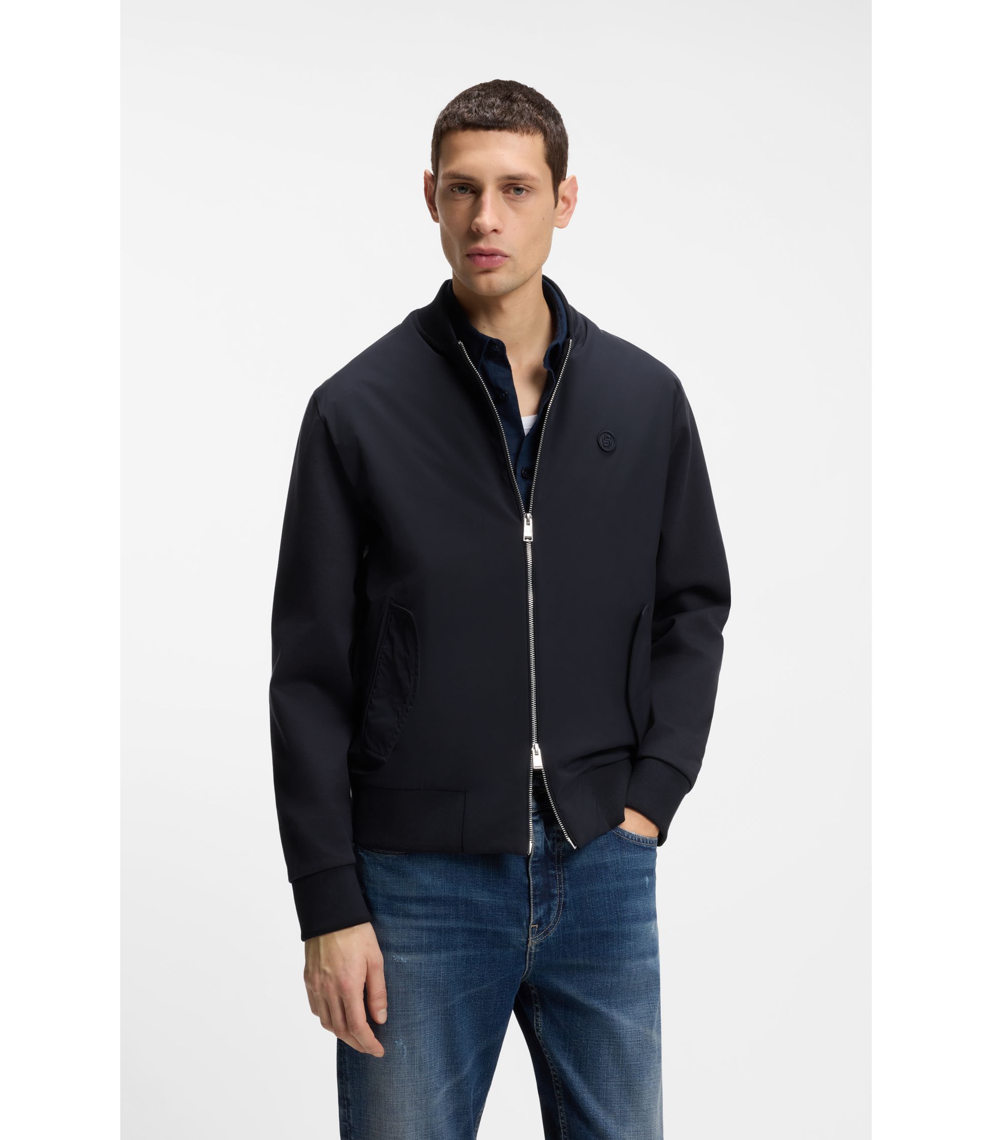 Sweatjacke aus merzerisierter Baumwolle mit Reißverschluss und Double-B-Monogramm