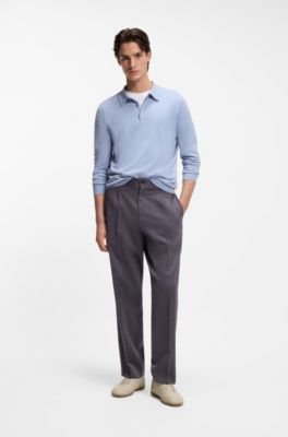 Faux-leather trainers with stacked logos, Light Beige