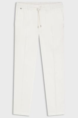 Modern-fit trousers in a linen blend, White