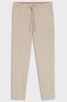 Modern-fit trousers in a linen blend, Light Beige
