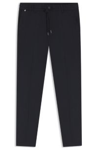 Modern-fit trousers in a linen blend, Dark Blue