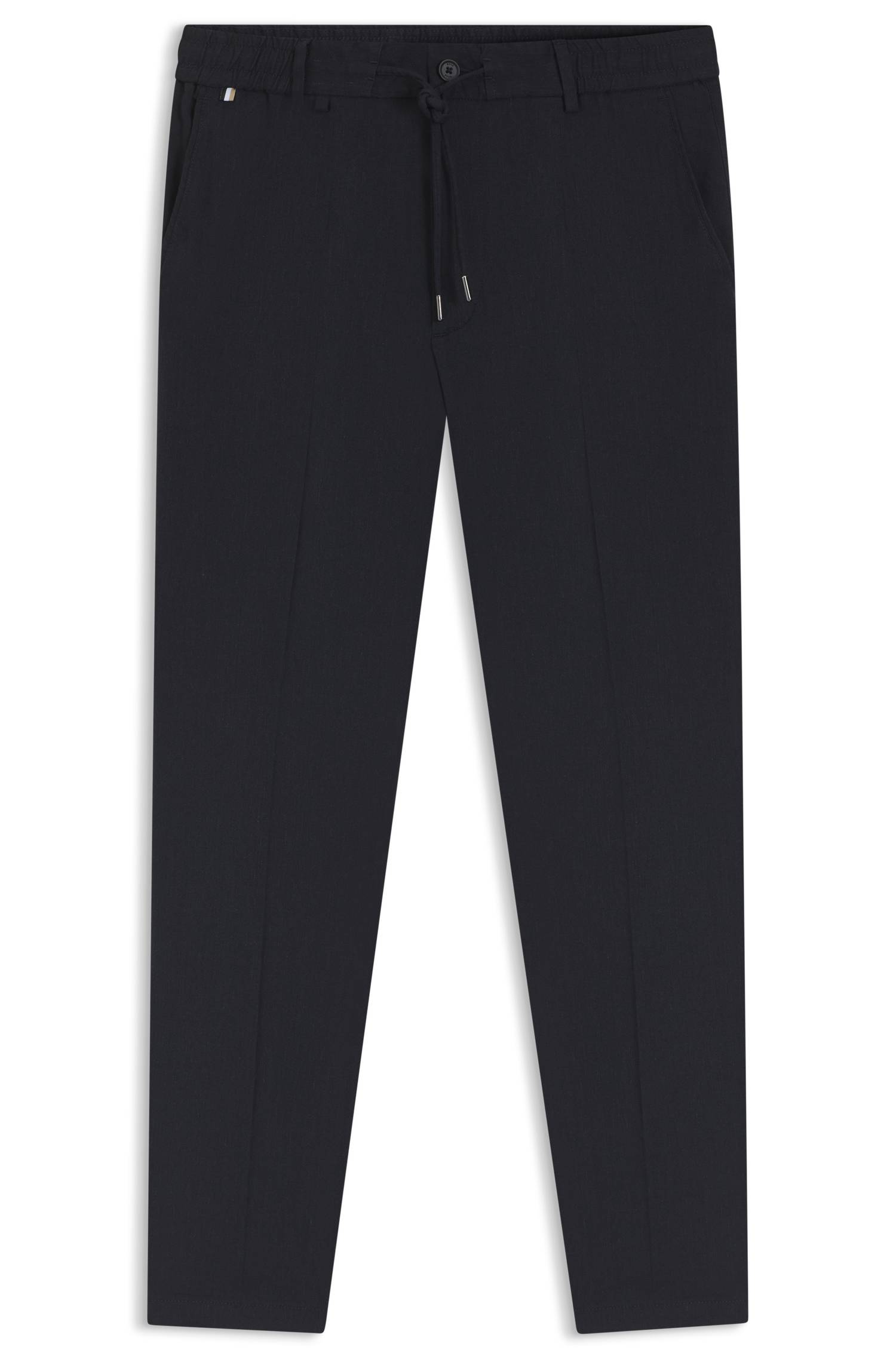 Boss Modern-fit trousers in a linen blend byxor herr – bild 4