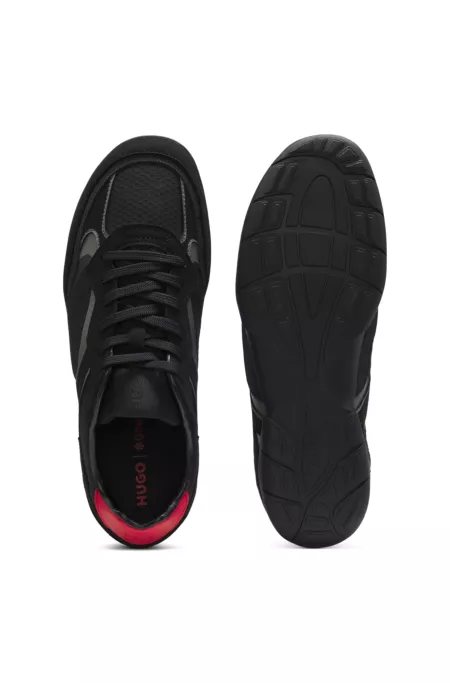 Trainers in mesh and faux suede