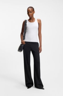 Grained faux-leather shoulder bag with gold-tone hardware, Black