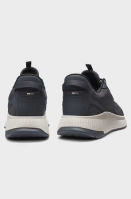 TTNM EVO-sneakers i texturerat tyg, M&ouml;rkbl&aring;