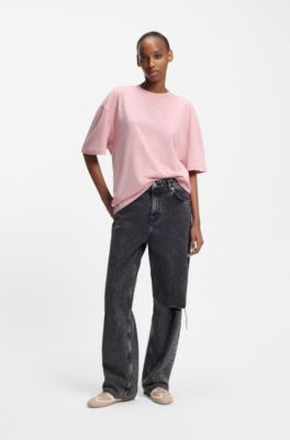 Sneakers low-top in pelle e pelle scamosciata, Marrone chiaro