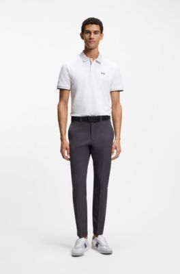Low-top trainers with structured trims, White