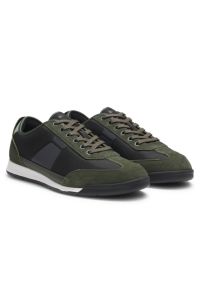 Low-top trainers with structured trims, Light Green