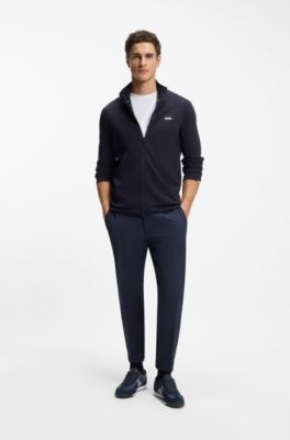 Low-top trainers with structured trims, Dark Blue