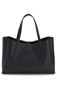 Tote bag with padded Double B monogram, Black