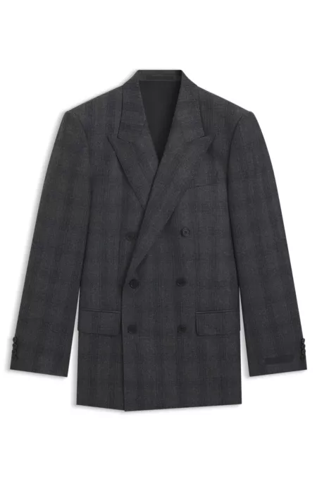 BECKHAM x BOSS slim-fit suit jacket in checked wool
