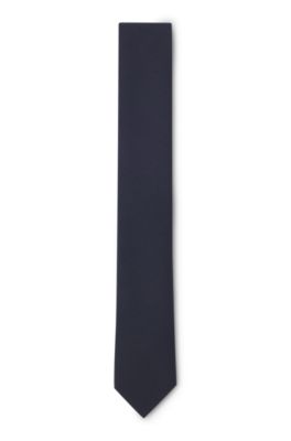 Wool-blend tie with stretch, Dark Blue