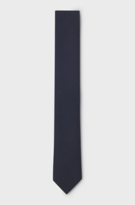 Wool-blend tie with stretch, Dark Blue