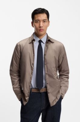 Wool-blend tie with stretch, Dark Blue