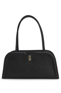 Ariell bowling bag in leather with Double B monogram, Black