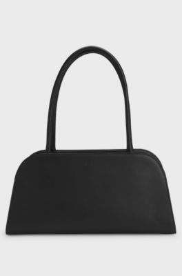 Ariell bowling bag in leather with Double B monogram, Black