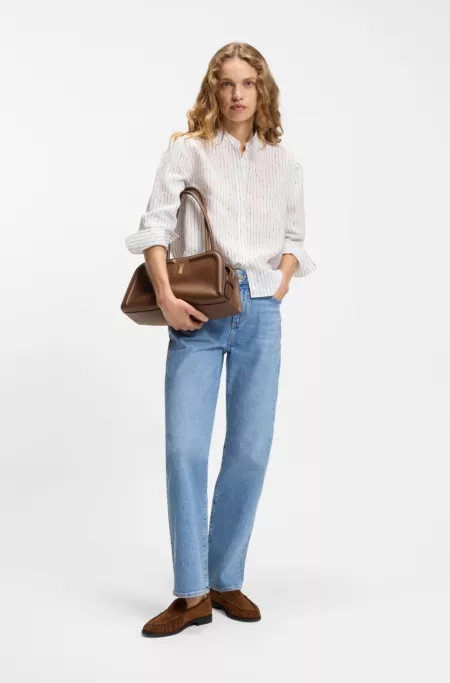 Ariell bowling bag in leather with Double B monogram