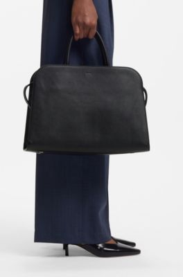 Borsa tote Ariell in pelle martellata con tracolla rimovibile, Nero