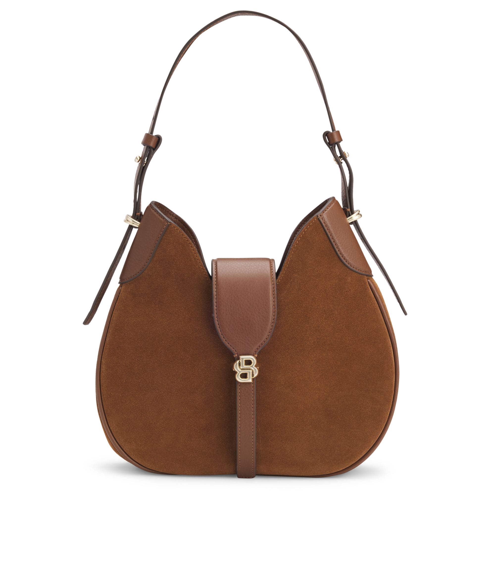 Hobo Bag aus Veloursleder mit Double-B-Monogramm