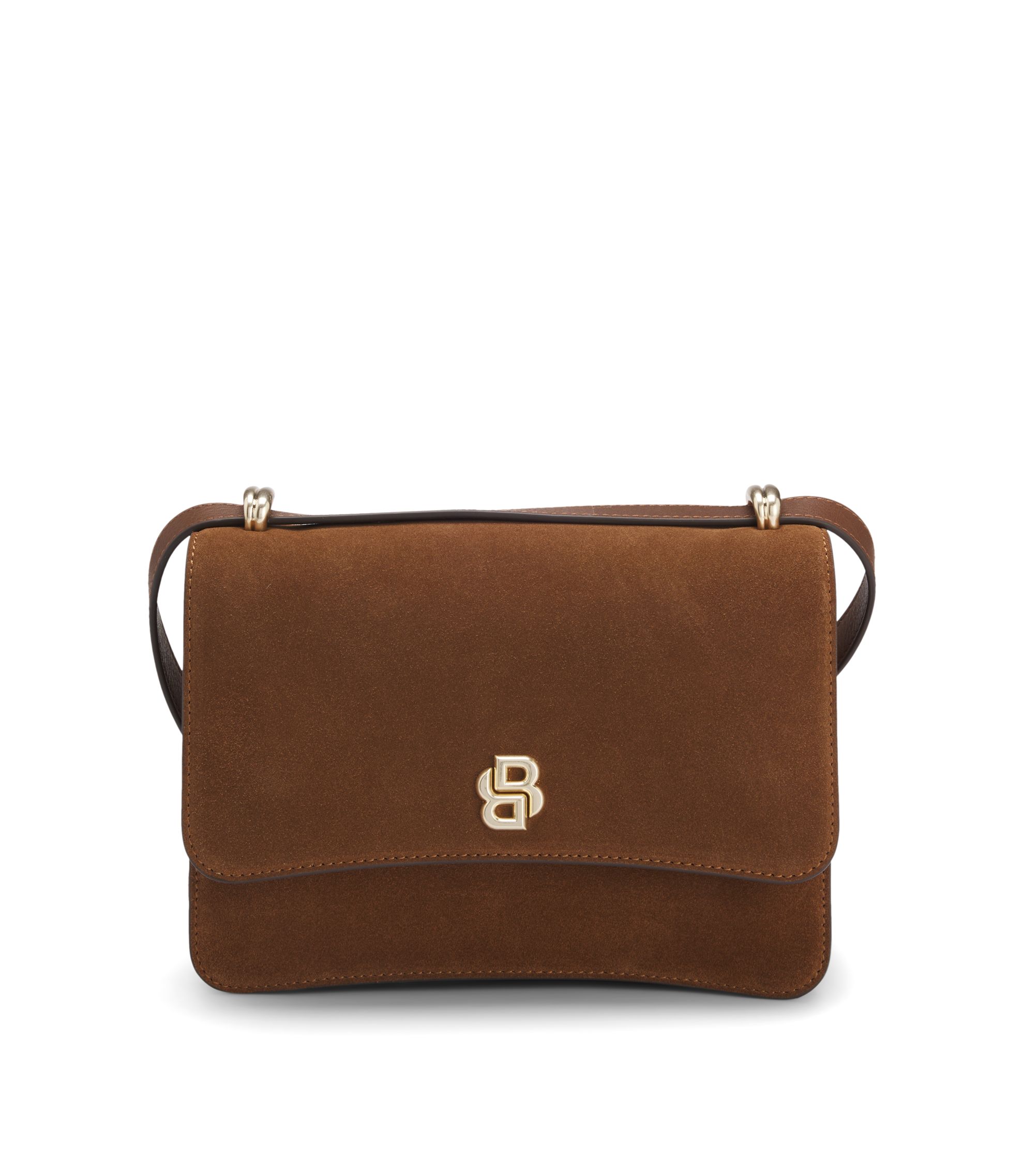 Umhängetasche aus Veloursleder mit Double-B-Monogramm