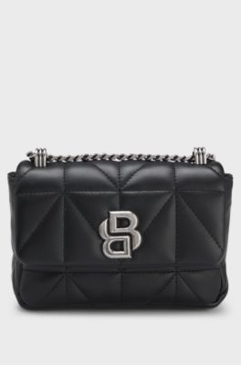 Small quilted shoulder bag with Double B monogram, Black