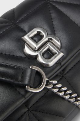 Small quilted shoulder bag with Double B monogram, Black