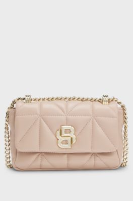Small quilted shoulder bag with Double B monogram, light pink