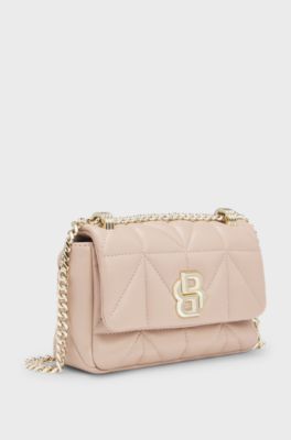 Small quilted shoulder bag with Double B monogram, light pink