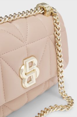 Small quilted shoulder bag with Double B monogram, light pink