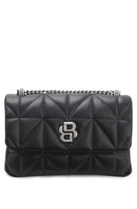 Quilted shoulder bag with Double B monogram, Black