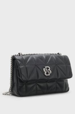 Quilted shoulder bag with Double B monogram, Black