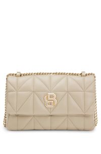 Quilted shoulder bag with Double B monogram, Light Beige