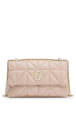Quilted shoulder bag with Double B monogram, light pink