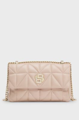Quilted shoulder bag with Double B monogram, light pink