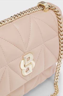 Quilted shoulder bag with Double B monogram, light pink