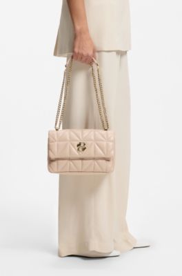 Quilted shoulder bag with Double B monogram, light pink