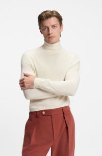 BECKHAM x BOSS Rollkragenpullover aus Kaschmir , Natur
