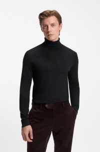 BECKHAM x BOSS Rollkragenpullover aus Kaschmir , Dunkelblau