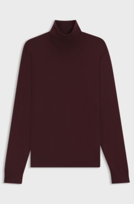 BECKHAM x BOSS rollneck sweater in cashmere , Dark Red