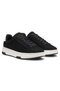 Low-top trainers in faux suede, Dark Grey