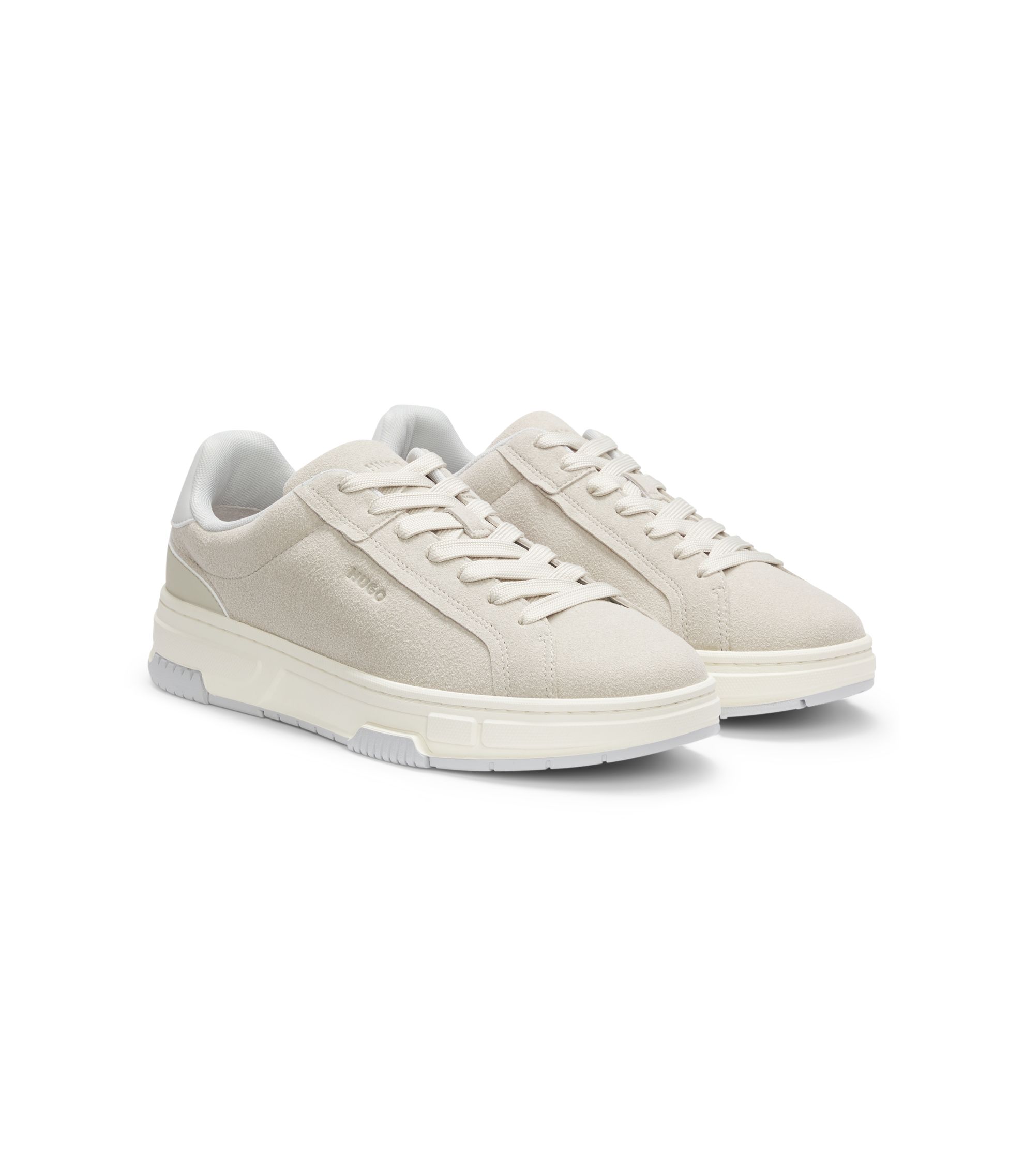 Lowtop Sneakers aus Veloursleder-Imitat