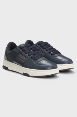 Vetersneakers met lakdetails, Donkerblauw