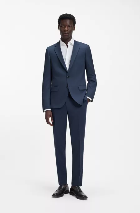 Costume Slim Fit deux pièces en tissu stretch yeux d'oiseau